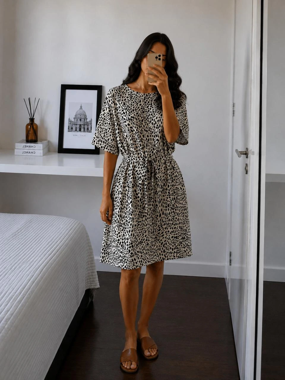 Robe Primark imprimé tacheté crème et noir